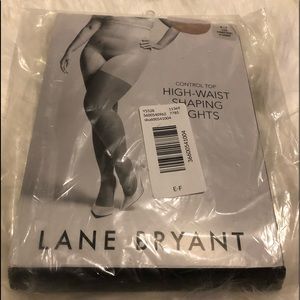 Lane Bryant Shimmer sheer High Waist Shaping Tights size E/F Nude color